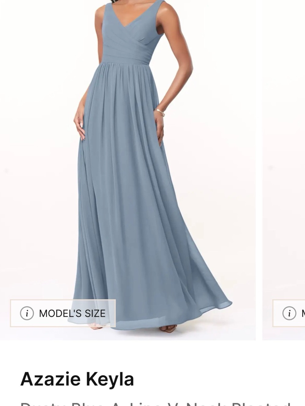 Azazie Keyla Dusty Blue Chiffon V-Neck Maxi Dress